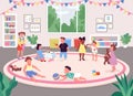 Kindergarten room flat color vector illustration