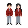 Indonesian High School Student Character â School Uniform Vector Royalty Free Stock Photo