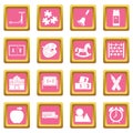 Kindergarten symbol icons pink