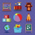 kindergarten toys icons