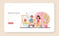 Kindergartener web banner or landing page. Professional nany