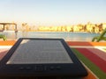 Kindle on the beach in Egypt