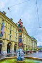 Kindlifresserbrunnen, the fountain with figure of the child-eati Royalty Free Stock Photo