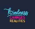 Kindness changes realities vector design