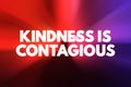 KINDNESS IS CONTAGIOUS bold text with glowing abstract background. Motivational positive message about empathy, connection, and Royalty Free Stock Photo