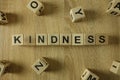 Kindness word from wooden blocks Royalty Free Stock Photo