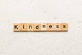 kindness word written on wood block. kindness text on table, concept Royalty Free Stock Photo