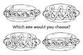 Kinds of hotdogs sketch