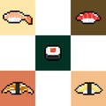 Kinds Of Sushi, Pixel Art, Collection