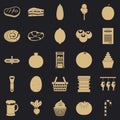 Kine icons set, simple style