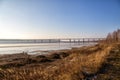 Kineshemsky bridge over the river Volga. Kineshma. Russia