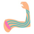 Kinesio medicine hand icon cartoon vector. Man sport