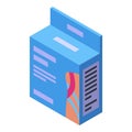 Kinesio tape package icon isometric vector. Man tape