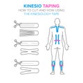 Kinesiology taping. How to cut and how using the kinesio tape