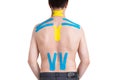 Kinesiology taping on human back