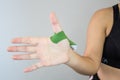 Kinesiotaping Medicine Rehabilitation on a woman