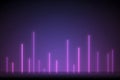 Kinetic glowing bars sliding upward, soft violet and navy, blank area below for message Royalty Free Stock Photo