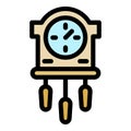 Kinetic pendulum clock icon color outline vector