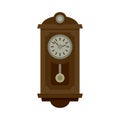 Kinetic pendulum clock icon flat isolated vector