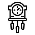 Kinetic pendulum clock icon, outline style