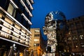 Kinetic sculpture of Franz Kafka gigantic head, Prague, Czech Republic
