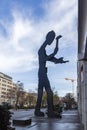 The kinetic sculpture of Hammering Man by Jonathan Borofsky. Royalty Free Stock Photo