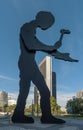 The kinetic sculpture Hammering Man by Jonathan Borofsky, Frankfurt, Germany Royalty Free Stock Photo