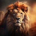 Ai Generated illustration Wildlife Concept of Of A King African Lion