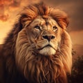 Ai Generated illustration Wildlife Concept of Of A King African Lion