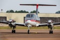 King Air taxiing off the runway