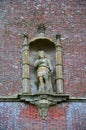 Statue of King Alfred on King Alfred`s Tower, near Brewham, Somerset, England