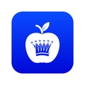 King apple icon blue vector Royalty Free Stock Photo