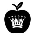 King apple icon, simple black style Royalty Free Stock Photo