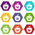 King apple icons set 9 vector Royalty Free Stock Photo