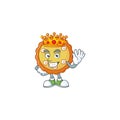 King apple pie cartoon character with mascot Royalty Free Stock Photo