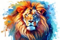 Lion animal wildlife king africa head wild mammal cat nature portrait zoo face Royalty Free Stock Photo