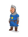 King Arthur in Knight Armor, Crown Emblem on Chest Royalty Free Stock Photo