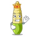 King baby corn fried on cartoon plate