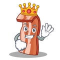 King bacon mascot cartoon style
