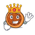 King baket pie mascot cartoon Royalty Free Stock Photo