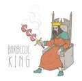 King of barbecue illustration