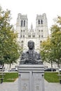 King Baudouin Statue in front of St. Michael and St. Gudula Cathedral in Brussels Royalty Free Stock Photo