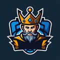 King with beard and crown. Vector illustration for your mascot branding Royalty Free Stock Photo