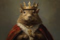 king beaver in his crown being so serious and self proud