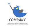 king bird flat design logo template