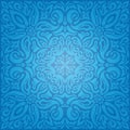 King Blue Floral Vintage wallpaper background design with decorative flowers mandala Royalty Free Stock Photo