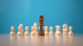 King Brown chess standing in front of white chess, Concept of a new startup must have courage and challenge in the competition, Royalty Free Stock Photo