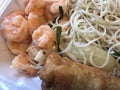 King Buffet Shimp and Rice Noodles Royalty Free Stock Photo