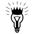 King bulb idea icon, simple style