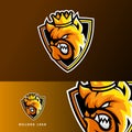 King Bulldog dog animal esport gaming mascot logo template